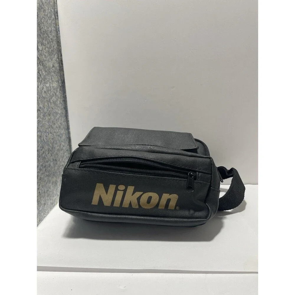 Nikon Camera Fanny Waist Pack Bag Black Nylon Vintage Crossbody Bag Leather NEW